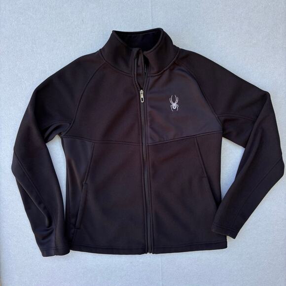 Spyder Men's Medium Full Zip Sweater jacket black gorpore hiking camping - Picture 1 of 7